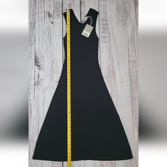 Everlane The Ribbed Midi Dress Black Viscose Sleeveless Tank Small NEW NWT - Picture 4 of 9